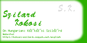 szilard kokosi business card